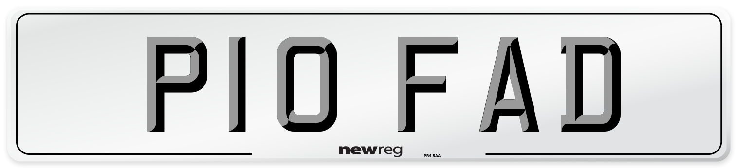 P10 FAD Number Plate from New Reg